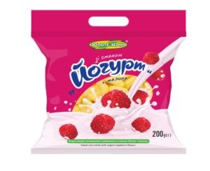 Zolote Zerno Corn puffs med yoghurt/bringebærsmak 200 g - Ukraina -