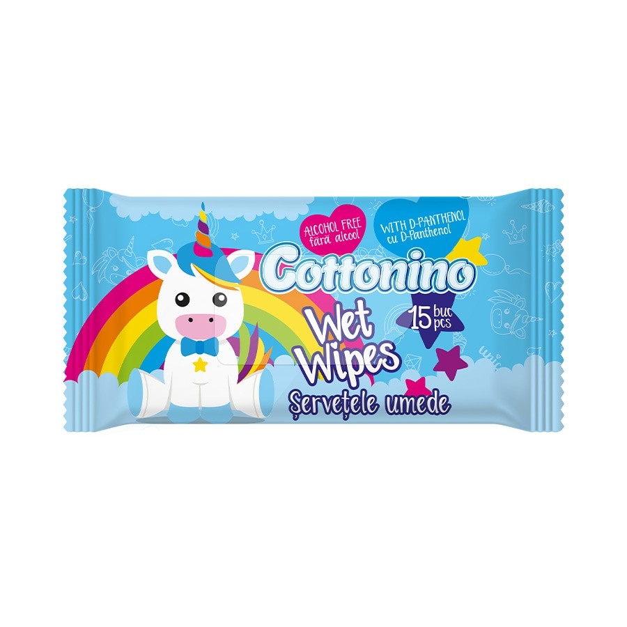 Cottonino Wet wipes "Blue unicorn"  15stk