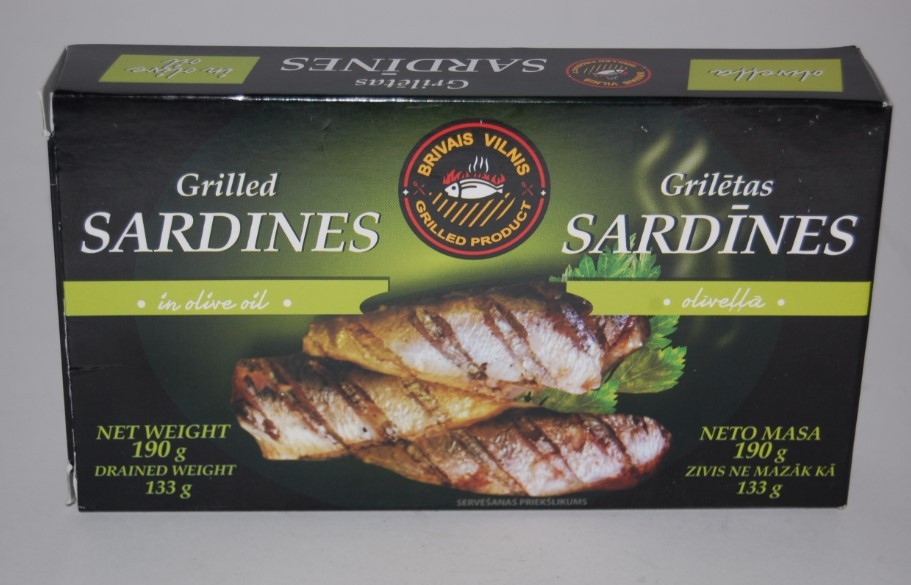 GRILLET SARDINER I OLIVEN OLJE 190G