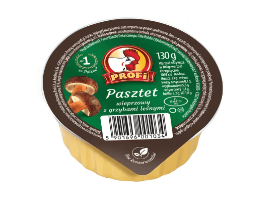 PASZTET WIEPRZOWY Z GRZYBAMI LESNYMI 130G PROFI