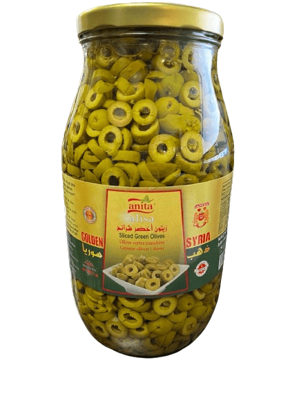 Anita Golden Syria Sliced Green Olives 2750g