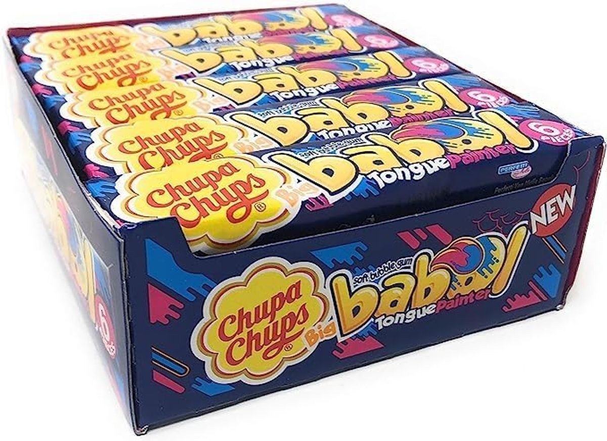 Chupa Chups Babol Gum Tongue Painter Blue Raspberry 27.6g