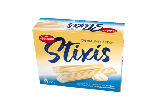 Vincinni Stixis Wafer Sticks Milk Cream 250gr