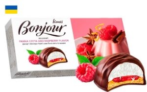 Dessert kjeks Bonjour panacota og bringebær 232 gr - Ukraina -