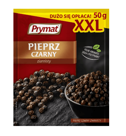 Prymat Pieprz Czarny Ziarnisty XXL 50g