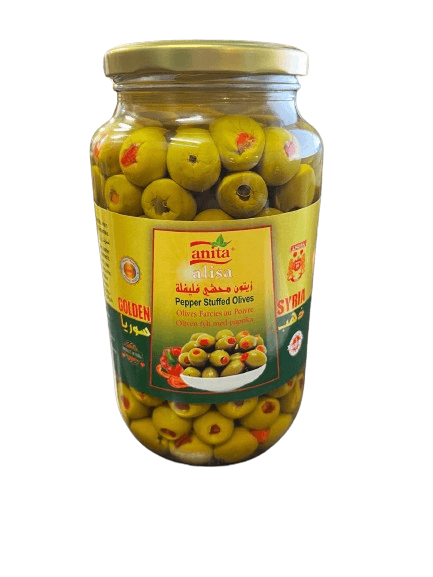 Anita Golden Syria Stuffed Olives With Pepper 1250g