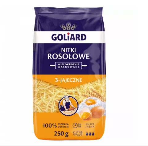 Goliard Makaron 3 Jajeczne Nitka Rosolowa 250g - Polen -