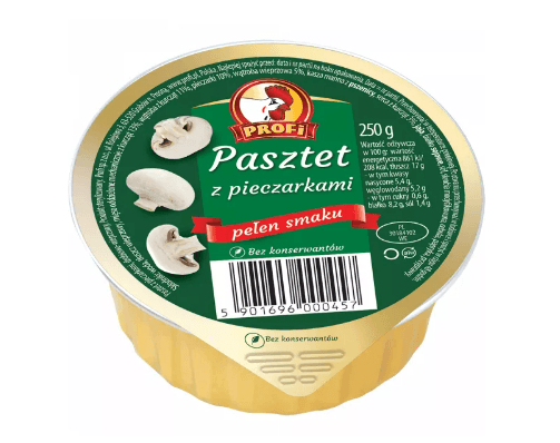 PASZTET Z DROBIEM I PIECZARKAMI 250G PROFI