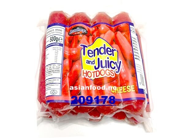 MANDHEY'S Tender & Juicy hot dog -Cheese 500g