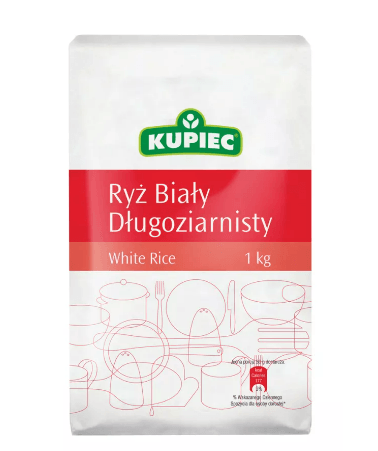 Kupiec Ryz Bialy Papier 1kg