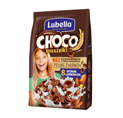 Lubella Platki Mlekolaki Choco Muszelki 250g Mapex