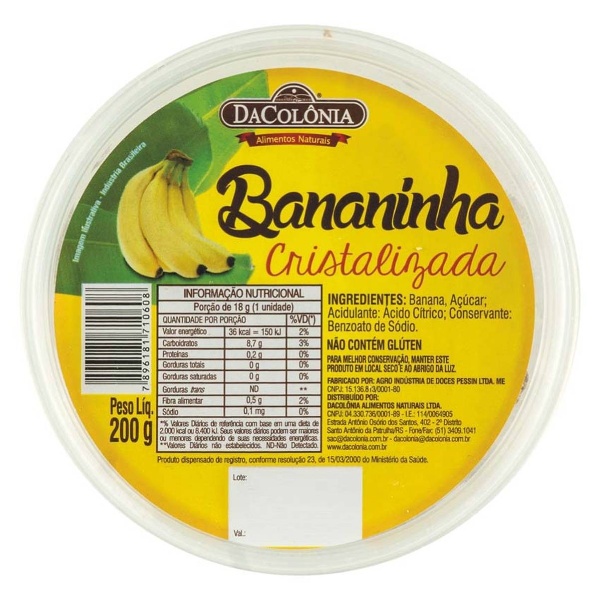 DACOLONIA Banana Bar Bananinha Cristalizada 200g