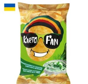 KartoFan potato chips med rømme og urter smak 130gr - Ukraina -