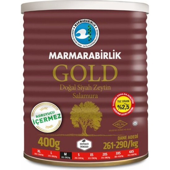 Marmarabirlik Gold Svart Oliven 400g M