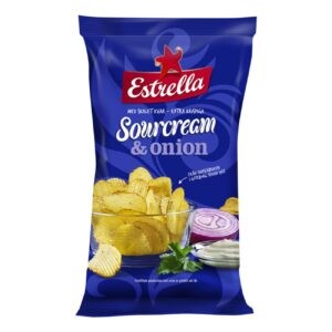 Estrella chips med løk og rømme smak 180 gr