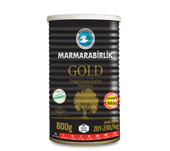 Marmarabirlik Gold Svarte Oliven Tinn Gold XL 1200gr -800gr 