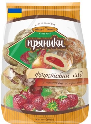 Kyiv Hlib gingerbread "Jordbærfyll" 360 g - Ukraina -