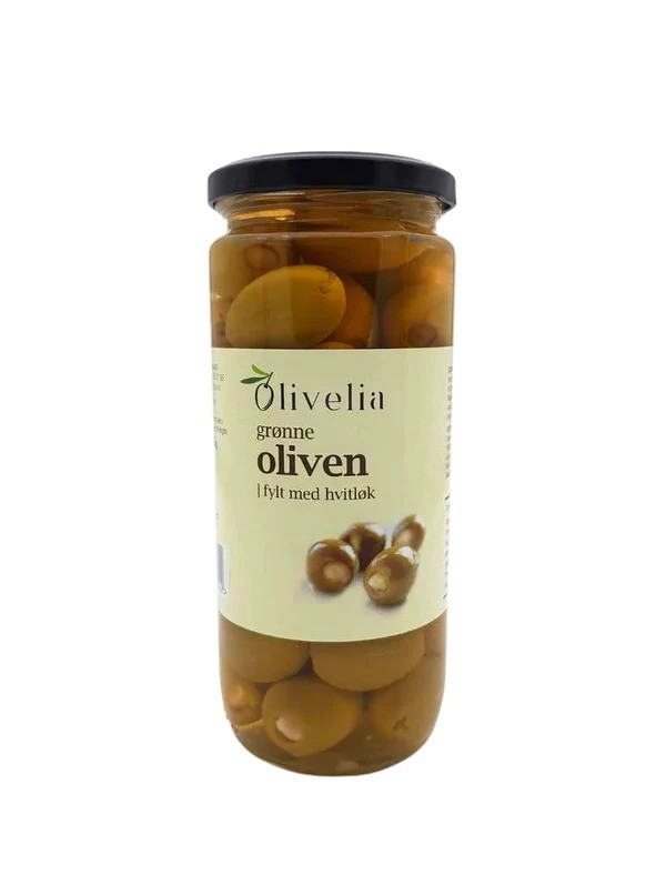 Olivelia Oliven m/hvitløk 0.5L