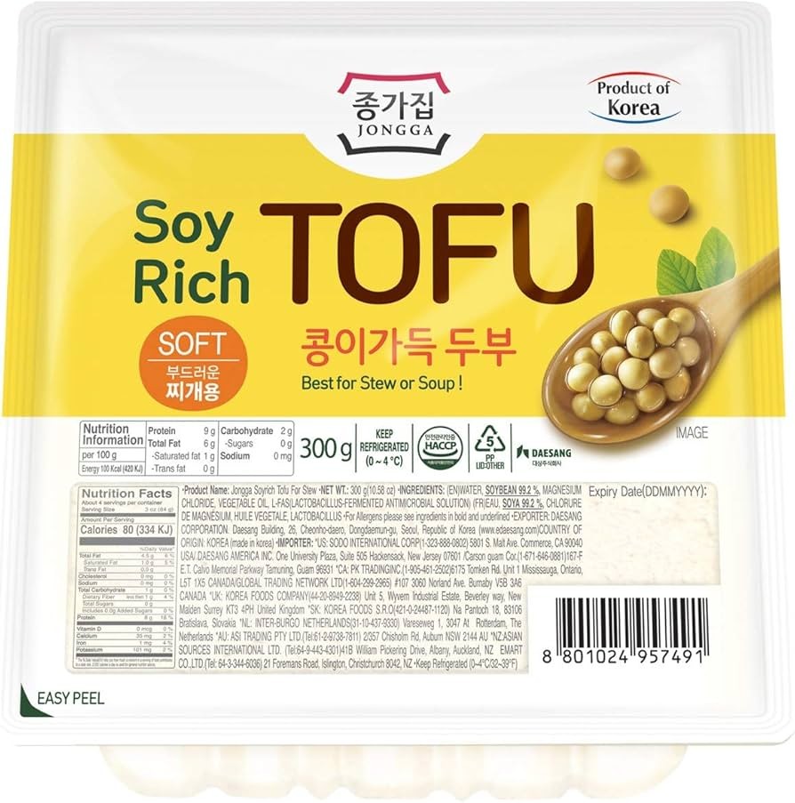 JONGGA Soy rich tofu for stew - Soft 300g