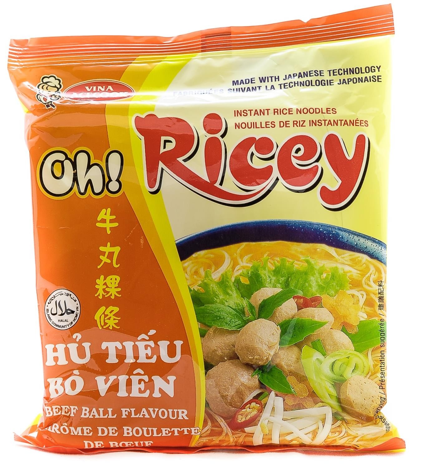 OH! RICEY Rice noodles beef ball flavor 24 * 70 g