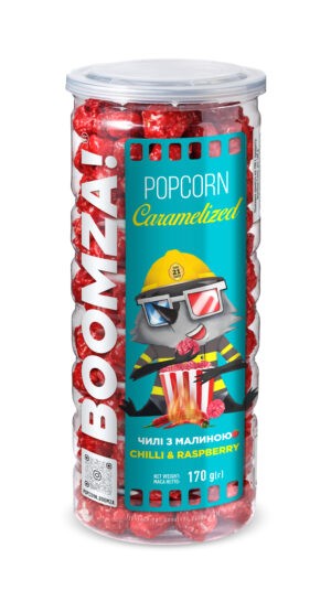 Boomza Popcorn "Spicy chilli og bringebær" 170 g - Ukraina -