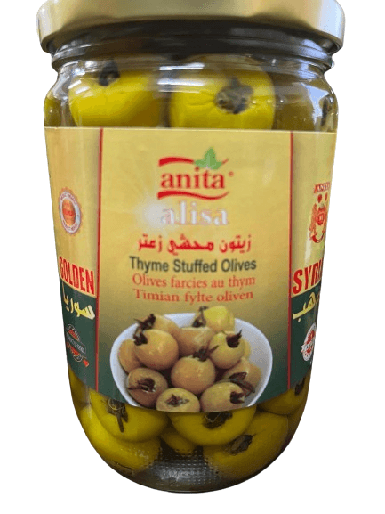 Anita Golden Syria Stuffed Olives With Thyme 640g