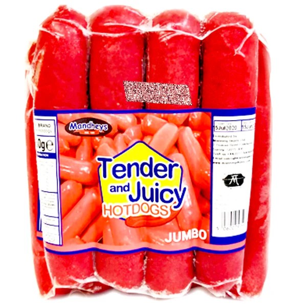 MANDHEY'S Tender & Juicy hot dog - Jumbo 750g