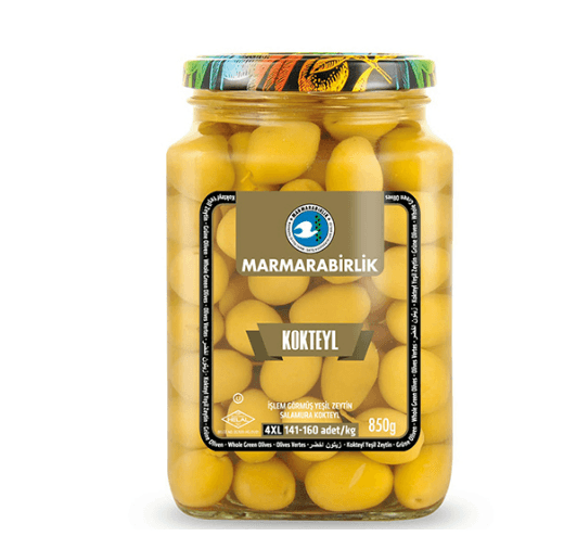 Marmarabirlik Grønne Oliven Glass Kokteil 4XL 850gr