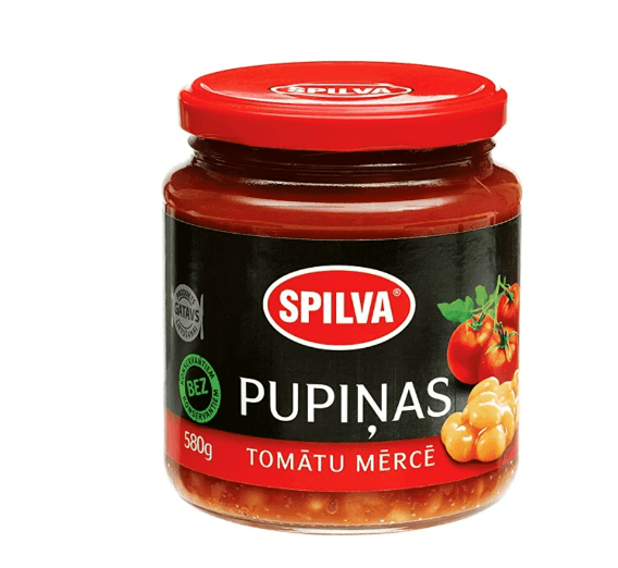 Hvite bønner i tomatsaus Spilva 580g