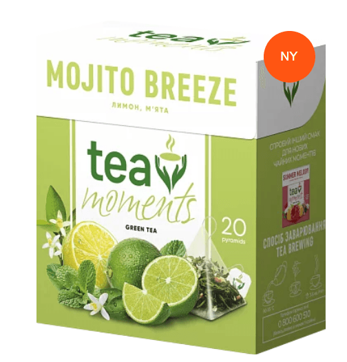 Grønn te i pyramidene "Mojito Breeze" Tea moments 34g