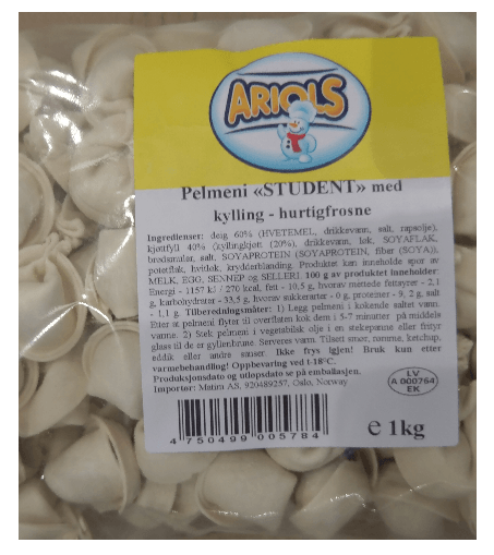 Pelmeni "Student" med kylling 1kg