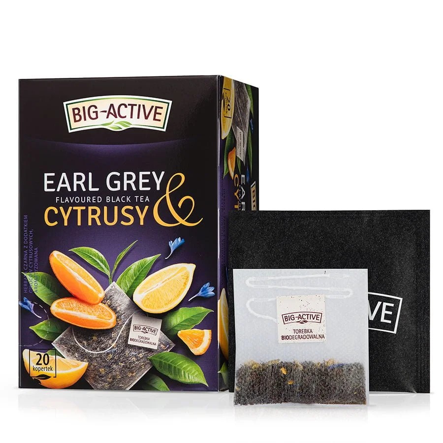 Big Active Earl grey med sitron og appelsin (2g x 20 stk) - Polen -