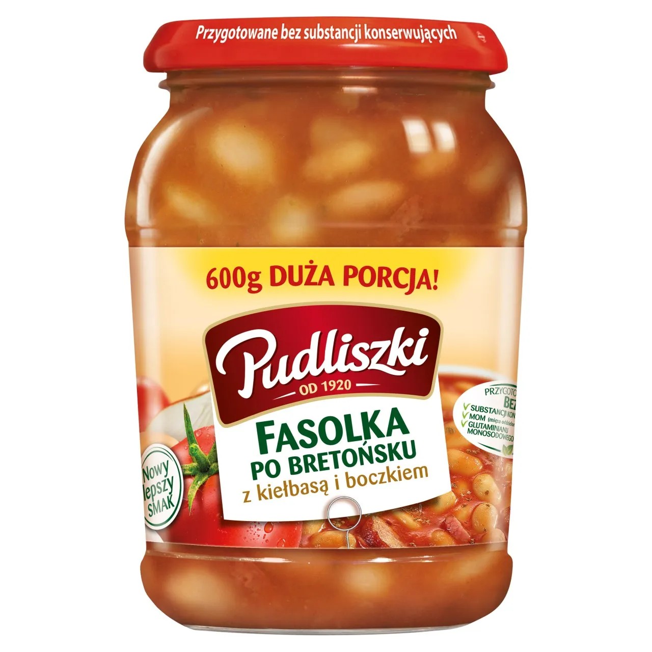 Pudliszki Fasolka Po Bretońsku Z Kiełbasą I Boczkiem 600g