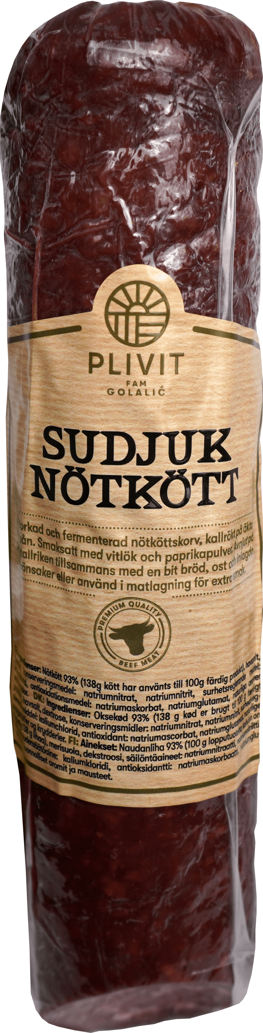 Plivit Sudjuk Kallrökt 450 g