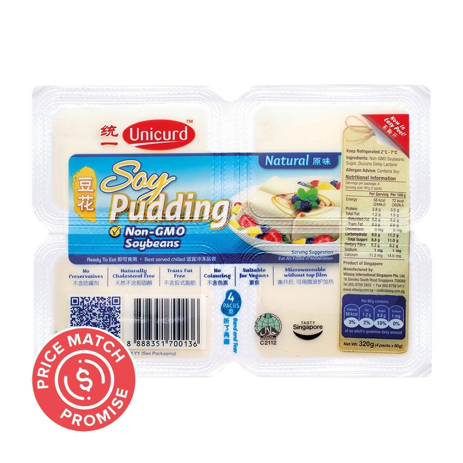 UNICURD Natural soy pudding (4x80g) 320g