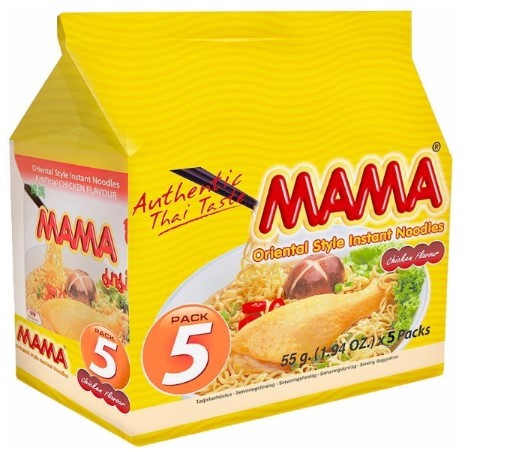 MAMA 5 PAKK NUDLER KYLLING M/RISOLJE 55 GR