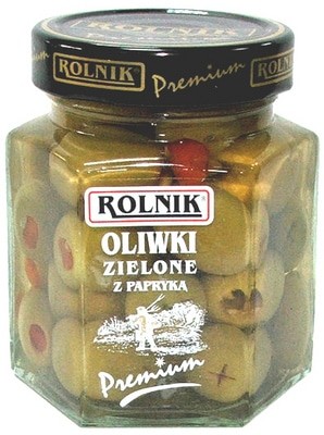 Rolnik Gronne oliven med paprika 314ml