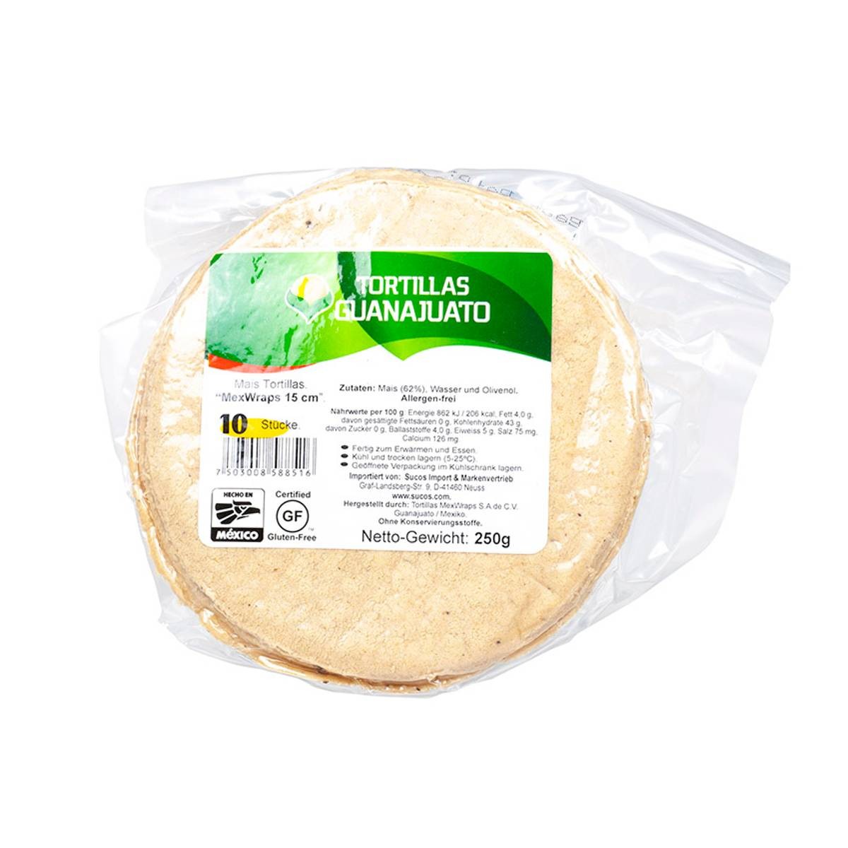 GUANAJUATO MexWraps - Corn Tortillas 15cm