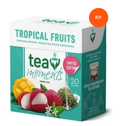 Grønn te i pyramidene "Tropical Fruits" Tea moments 34g