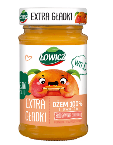 Lowicz Dzem Exstra Gladki Brzoskwinia Wit. C 225g