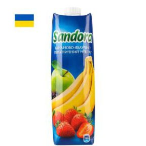 Sandora banan-eple-jordbær nektar 0.95L - Ukraina -