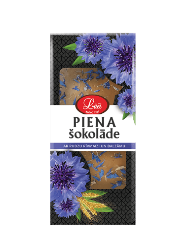 Håndlaget Melkesjokolade med balsam og rugbrødsmuler LACI, 80g