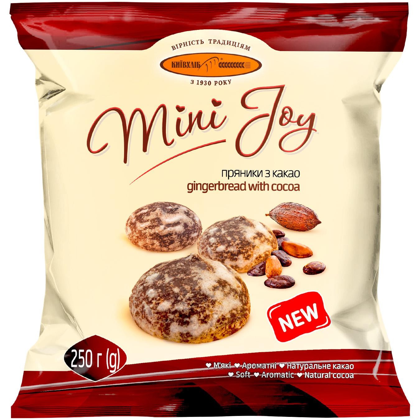 Kyiv Hlib gingerbread "Mini Joy" med cacao 250 g - Ukraina -