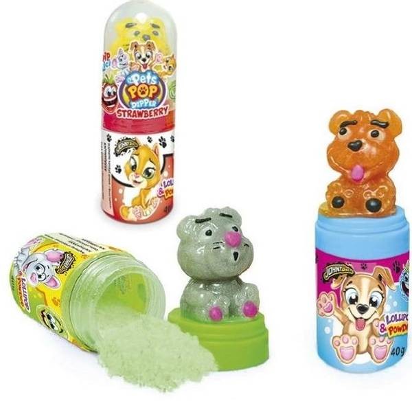 Jonhy Bee Pets Pop Dipper Lollipop & Powder 40g