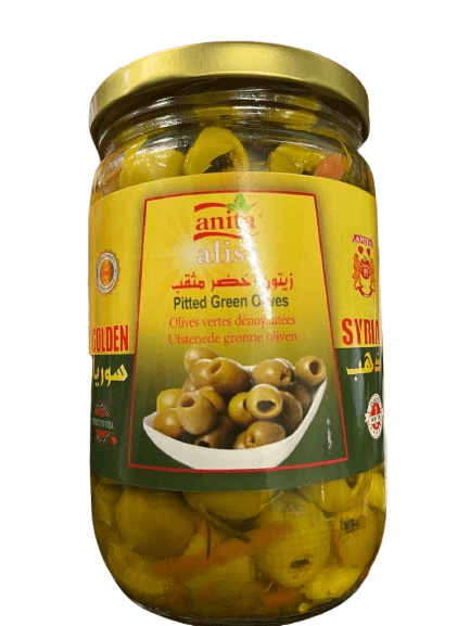 Anita Golden Syria Pitted Green Olives 640g