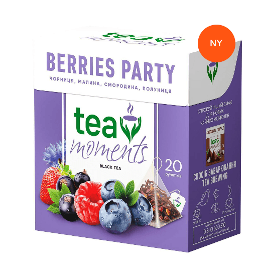 Svart te i pyramidene "Berries party" Tea moments 36g