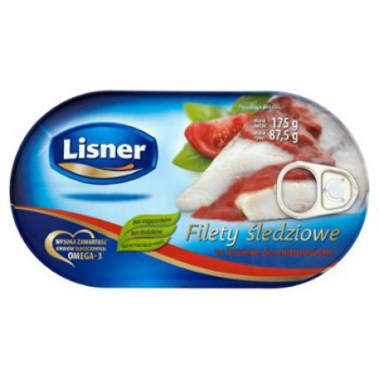 Lisner Filety Sledziowe W Kremie Pomidor 12*175g stk