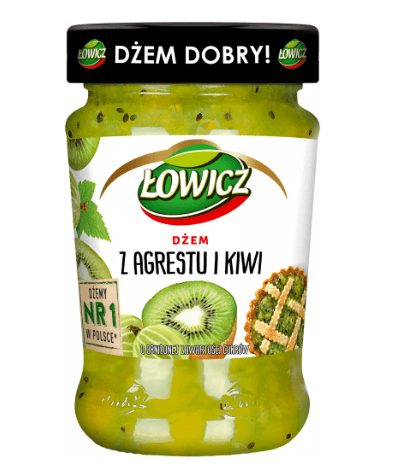 Lowicz Dzem Kiwi Agrest Niskoslodzony 280g Maspex