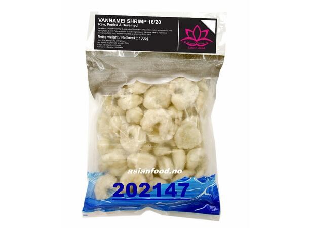 VANNAMEI Peeled shrimp 16/20 1kg