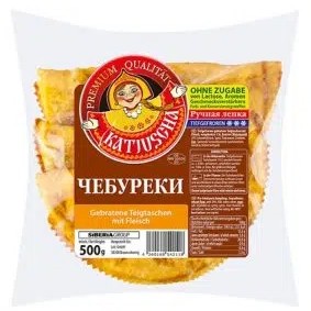 Katjuscha Chebureki kjøtt 3 stk i pose 500g - Ukraina -